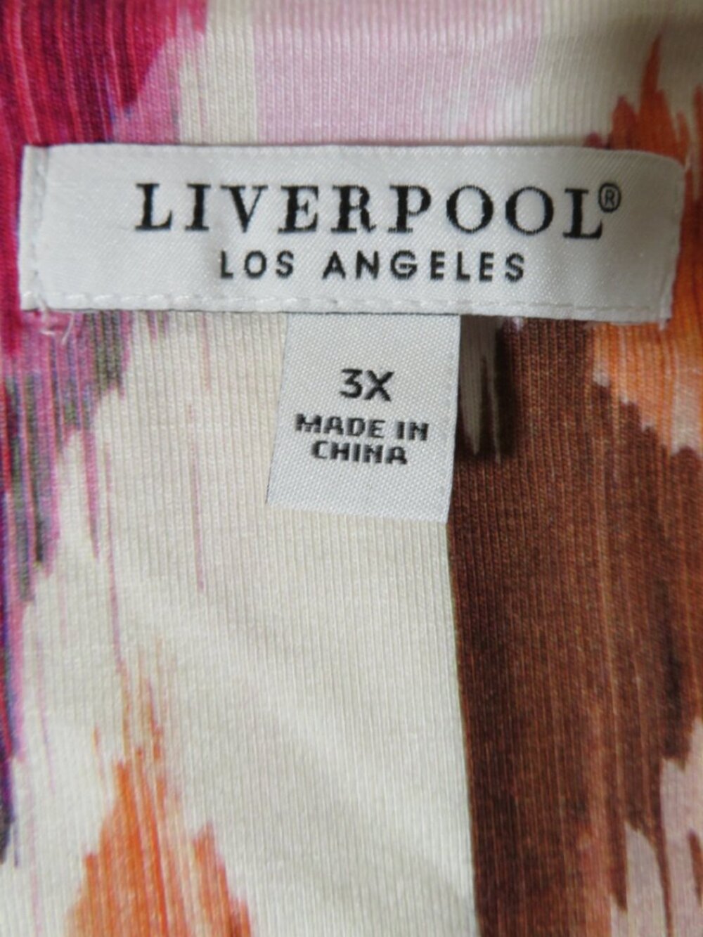 NWT Liverpool Los Angeles‎ Pink Abstract Watercolor Blouse Plus Size 3X - Picture 5 of 8